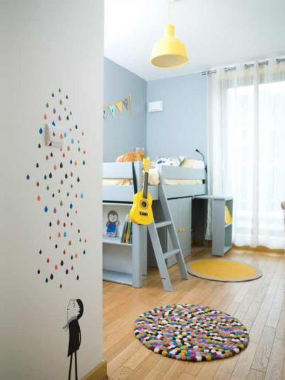 Sárga gitárral - gyerekszoba ötlet, modern stílusban
