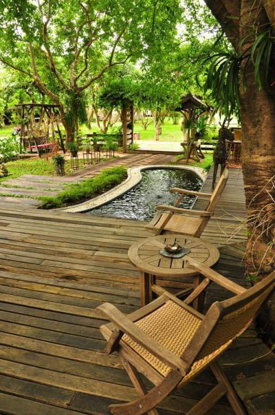 kilátás a teraszról - kert / udvar ötlet, egzotikus stílusban