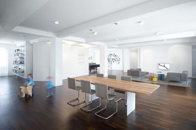 minimál, közös légtér - nappali ötlet, minimál stílusban