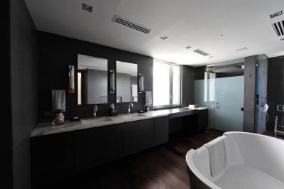 Melegburkolat a fürdőszobában - fürdő / WC ötlet, modern stílusban