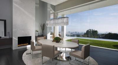 Kerek asztal a nappaliban - nappali ötlet, modern stílusban