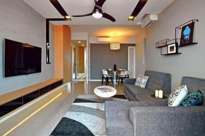 Látványos álmennyezet - nappali ötlet, modern stílusban