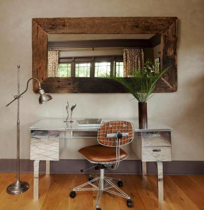 rusztikus környezet modern kiegészítők - dolgozószoba ötlet