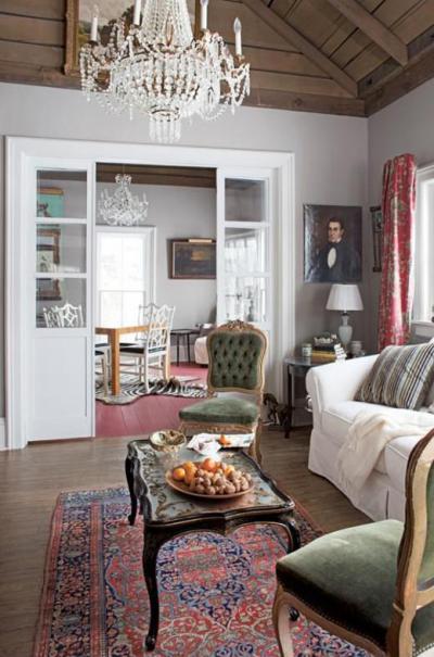 Rusztikus és elegáns dekoráció a nappaliban - nappali ötlet