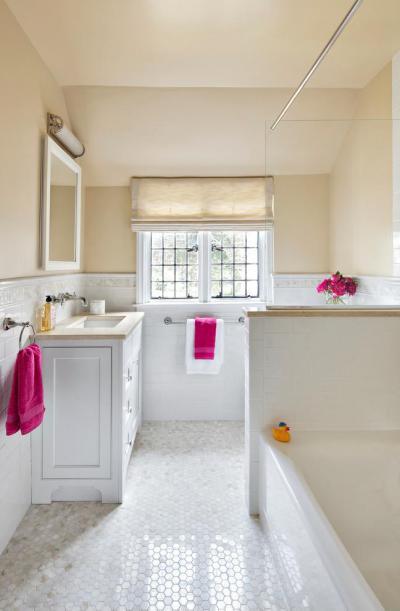 mozaik-burkolat a padlón - fürdő / WC ötlet, klasszikus stílusban