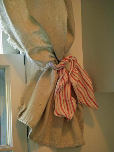 Lenvászon függöny - belső továbbiak ötlet, rusztikus stílusban