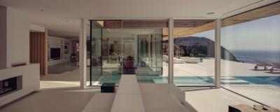 Nappali panoráma ablakkal - nappali ötlet, modern stílusban