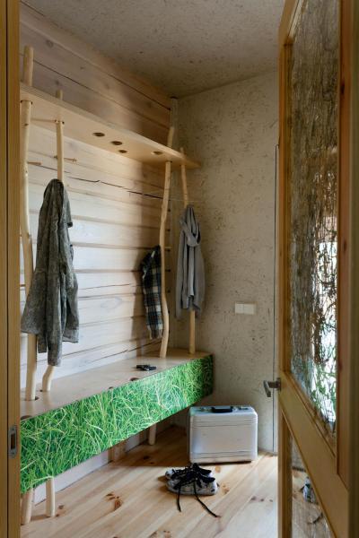 Faház belülről - előszoba ötlet, rusztikus stílusban