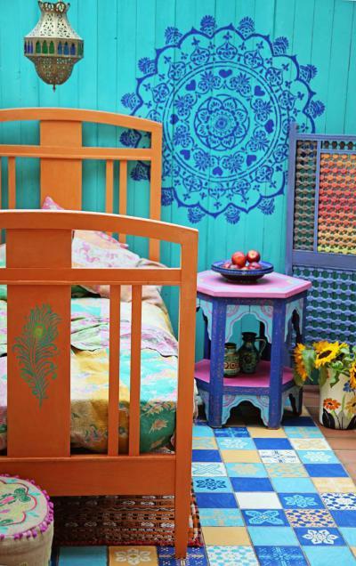 Színes és bohém - háló ötlet, modern stílusban