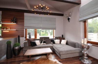 Modern nappali római rolóval - nappali ötlet, modern stílusban