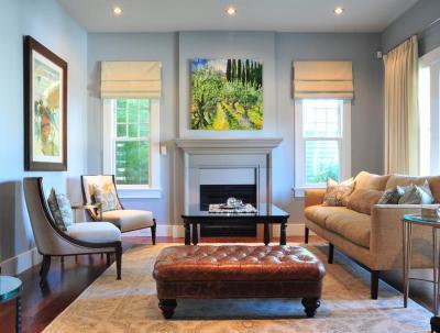 Klasszikus nappali római rolóval - nappali ötlet, klasszikus stílusban