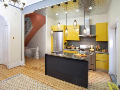 Loft konyha világítás - belső továbbiak ötlet, modern stílusban
