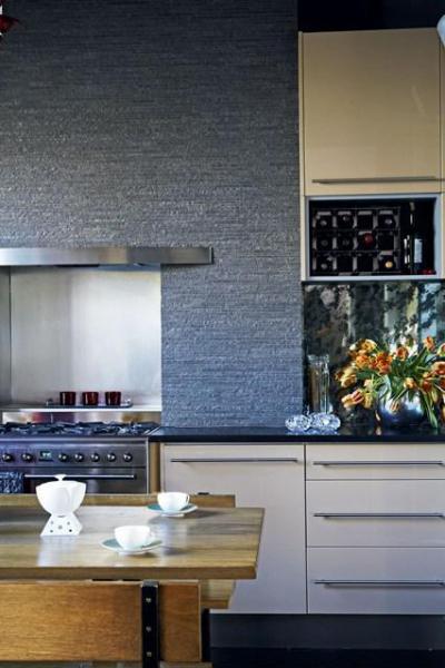 Modern burkolat a konyhában - konyha / étkező ötlet, modern stílusban