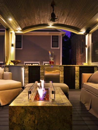 Modern kerti tűzhely - külső továbbiak ötlet, modern stílusban