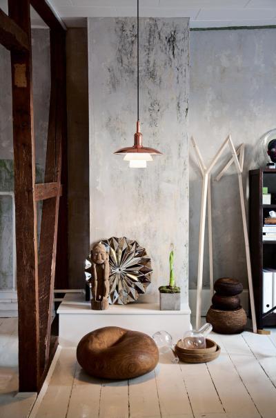 betonmintás falak - nappali ötlet