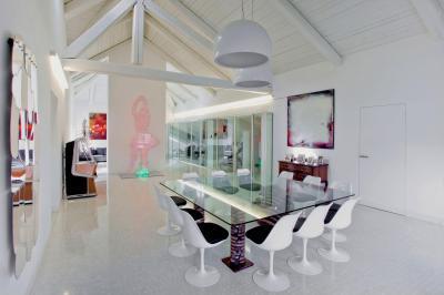 Tágas nappali - konyha / étkező ötlet, modern stílusban