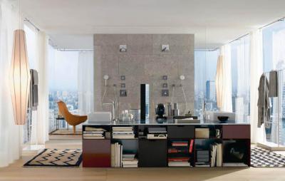 Nagy fürdőszoba - fürdő / WC ötlet, modern stílusban