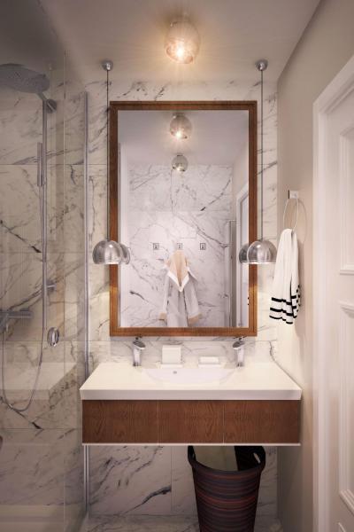 Elegáns fürdőszoba - fürdő / WC ötlet, modern stílusban