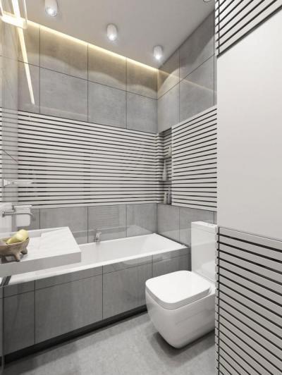 Vízszintes csíkok - fürdő / WC ötlet, modern stílusban