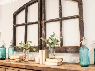 Ablakkeret dekoráció - belső továbbiak ötlet, rusztikus stílusban