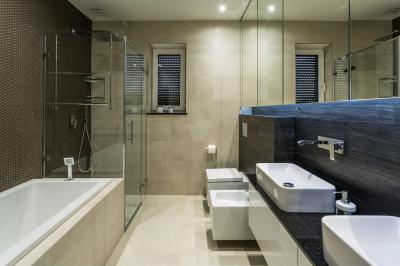 Modern fürdőszoba - fürdő / WC ötlet, modern stílusban