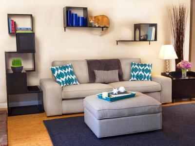 Cicabarát polcrendszer - nappali ötlet, modern stílusban