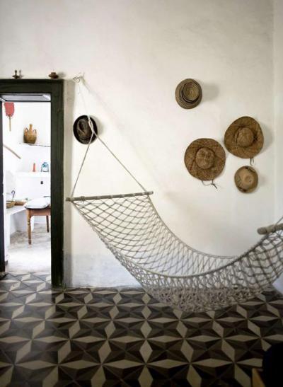 Tradícionális otthon függőággyal - belső továbbiak ötlet