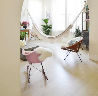 Függőágy a lakásban - belső továbbiak ötlet, modern stílusban