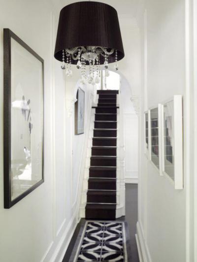 Fekete-fehér előszoba - belső továbbiak ötlet, modern stílusban