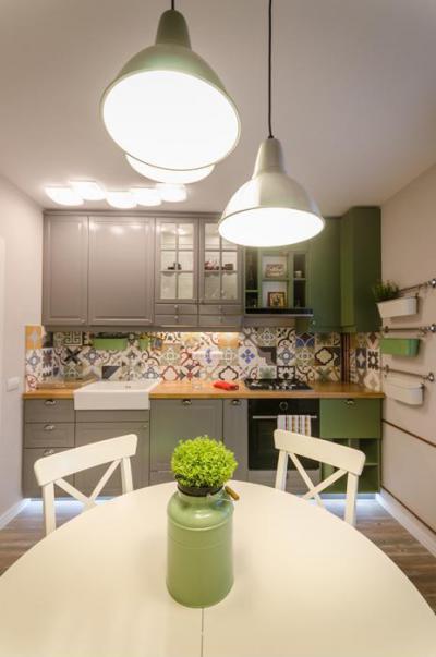 Vidám konyhai hátfal - konyha / étkező ötlet, modern stílusban