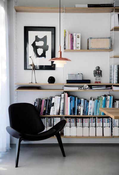 contemporary olvasósarok - dolgozószoba ötlet, modern stílusban