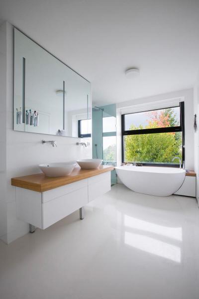 Világos minimál - fürdő / WC ötlet, modern stílusban