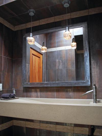 Ipari fürdőszoba - fürdő / WC ötlet, modern stílusban