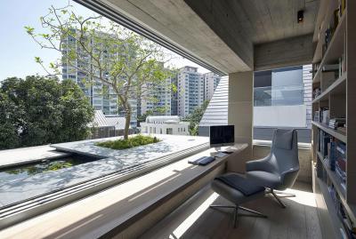 Dolgozószoba erkéllyel - erkély / terasz ötlet, modern stílusban