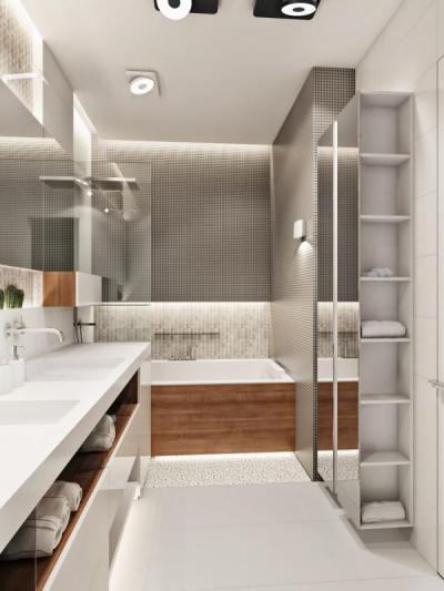 Modern fürdőszoba - fürdő / WC ötlet, modern stílusban