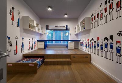 Dobogó alá rejtett ágyak - gyerekszoba ötlet, modern stílusban