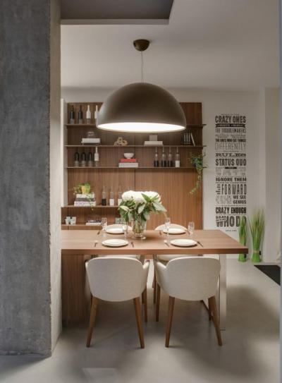 Beton és elegáns részletek - konyha / étkező ötlet, modern stílusban