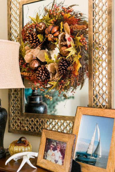 Őszi koszorú - nappali ötlet, modern stílusban