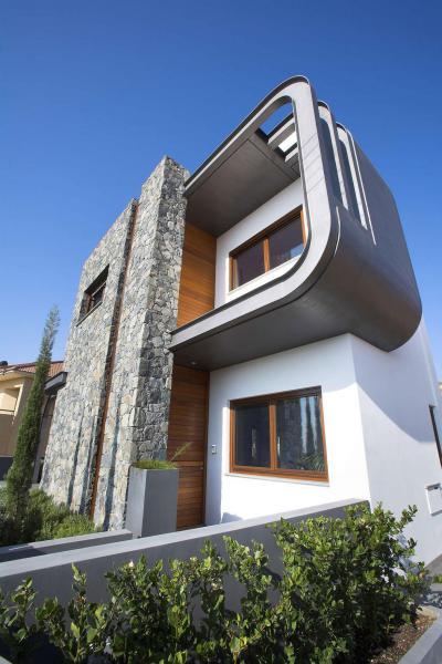 Modern lakóház - homlokzat ötlet, modern stílusban