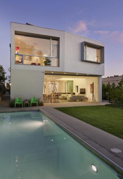 Modern lakóház - homlokzat ötlet, modern stílusban