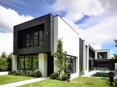 Modern lakóház - homlokzat ötlet, modern stílusban