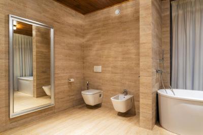 Látványos fürdőszoba - fürdő / WC ötlet, modern stílusban