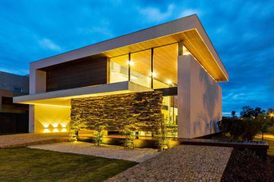 Modern lakóház - homlokzat ötlet, modern stílusban