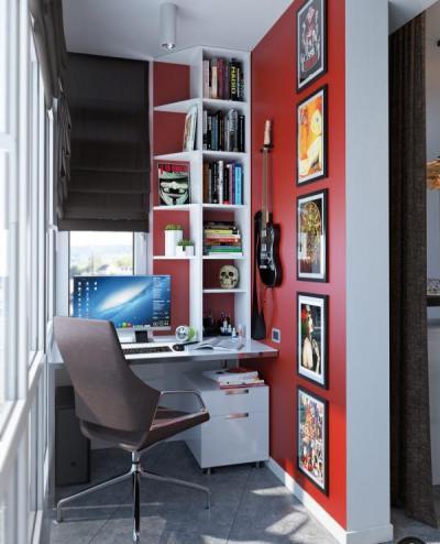 Modern dolgozósarok a teraszon - dolgozószoba ötlet, modern stílusban