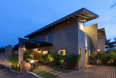 Modern lakóház - homlokzat ötlet, modern stílusban