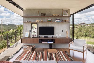 Teraszra nyitott nappali - nappali ötlet, modern stílusban