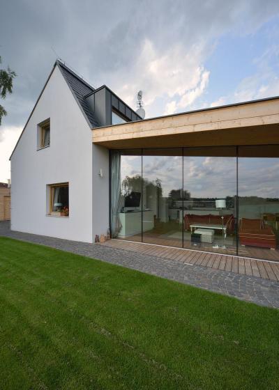 Modern lakóház - homlokzat ötlet, modern stílusban