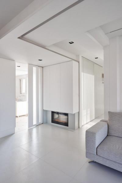 Fehér nappali részlet - nappali ötlet, modern stílusban