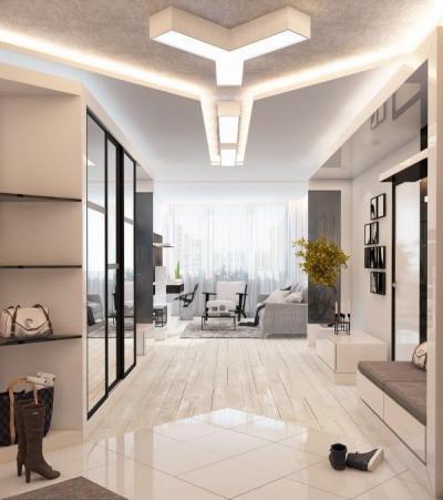 Formák és fények játéka - belső továbbiak ötlet, modern stílusban