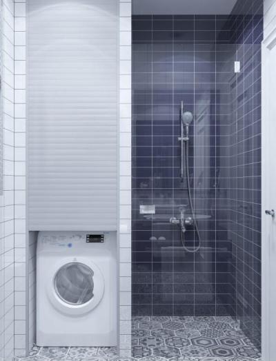 Rejtett mosógép - fürdő / WC ötlet, modern stílusban